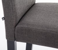 2er Set Esszimmerstuhl Ina Stoff schwarz dunkelgrau
