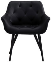 Esszimmerstuhl Langford Kunstleder schwarz